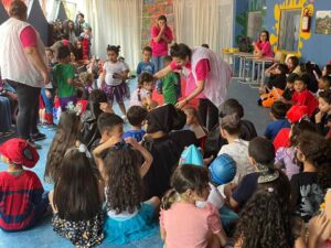 Do dia 10 a 14 de outubro em comemoração ao Dia da Criança realizamos, atividades voltadas ao ensino e a diversão, com: workshop sobre meio ambiente, gincanas, campeonato intercalasse, brincadeiras, desfile de fantasia, piquenique, sorvete e entrega de lembrancinhas.  Semana inesquecível e que ficará no coração de nossos pequenos.  Feliz dia das Crianças 2022!